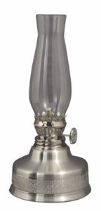 BRUSHED/CHASED OIL LAMP 7½" H - #1437